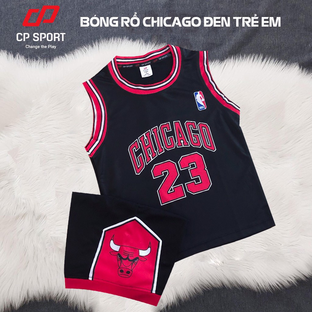 Bộ quần áo bóng rổ cao cấp trẻ em Chicago Bulls đủ màu vải mè