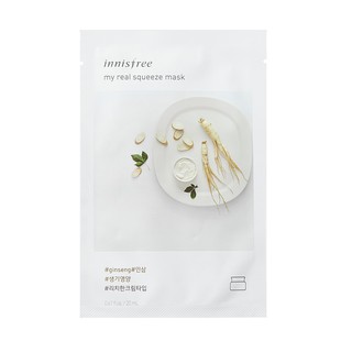 Com bo 10 Mặt Nạ Miếng Chiết Xuất Nhân Sâm Innisfree My Real Squeeze Mask #Ginseng