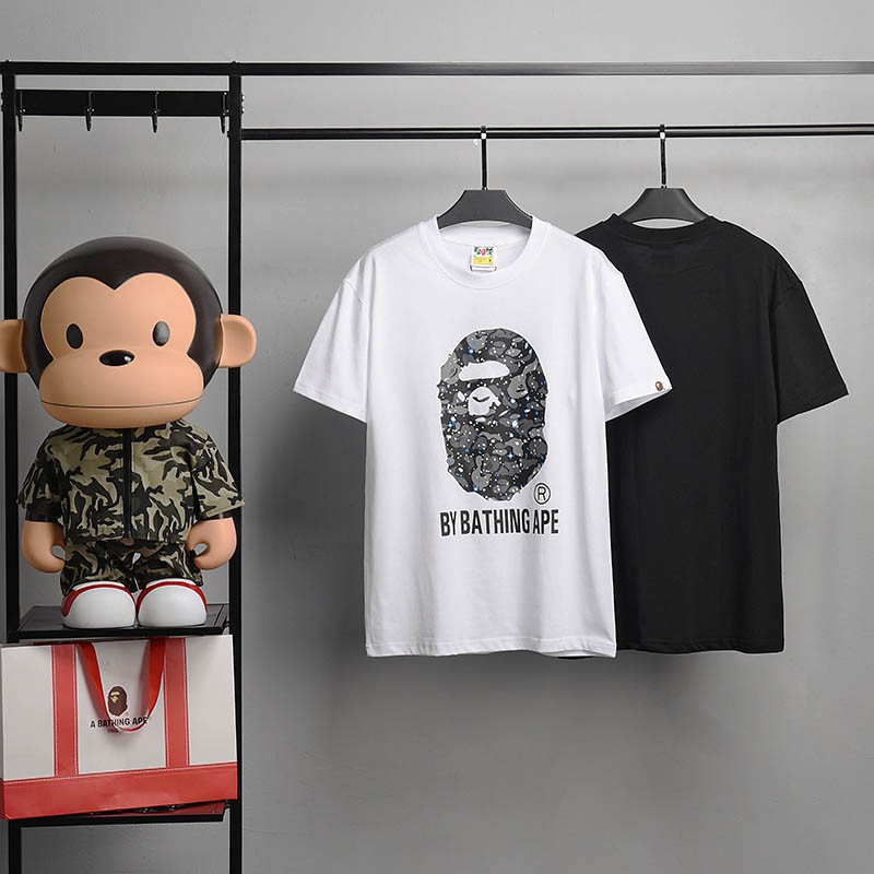 Áo Thun Tay Ngắn Cổ Tròn In Logo Bape Ape Ape Thời Trang Mùa Hè Cho Nam Và Nữ