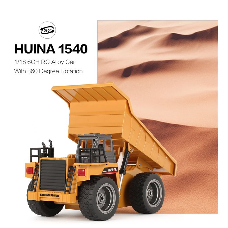 PK HUINA 1540 1/18 6CH RC Dump Truck Construction Engineering Vehicle Alloy Car