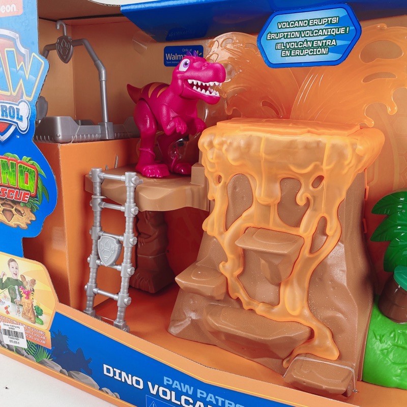 Set đồ chơi chó cứu hộ PAW Patrol, Dino Rescue Volcano Playset with Zipline and 3 Exclusive