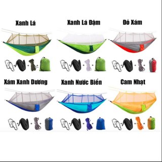 Võng dã ngoại có mùng tiện lợi cắm trại ngoài trời