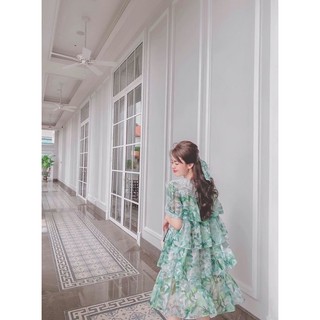 ⚡BÁN SỈ ⚡️ Đầm xanh voan tơ tầng dáng babydoll