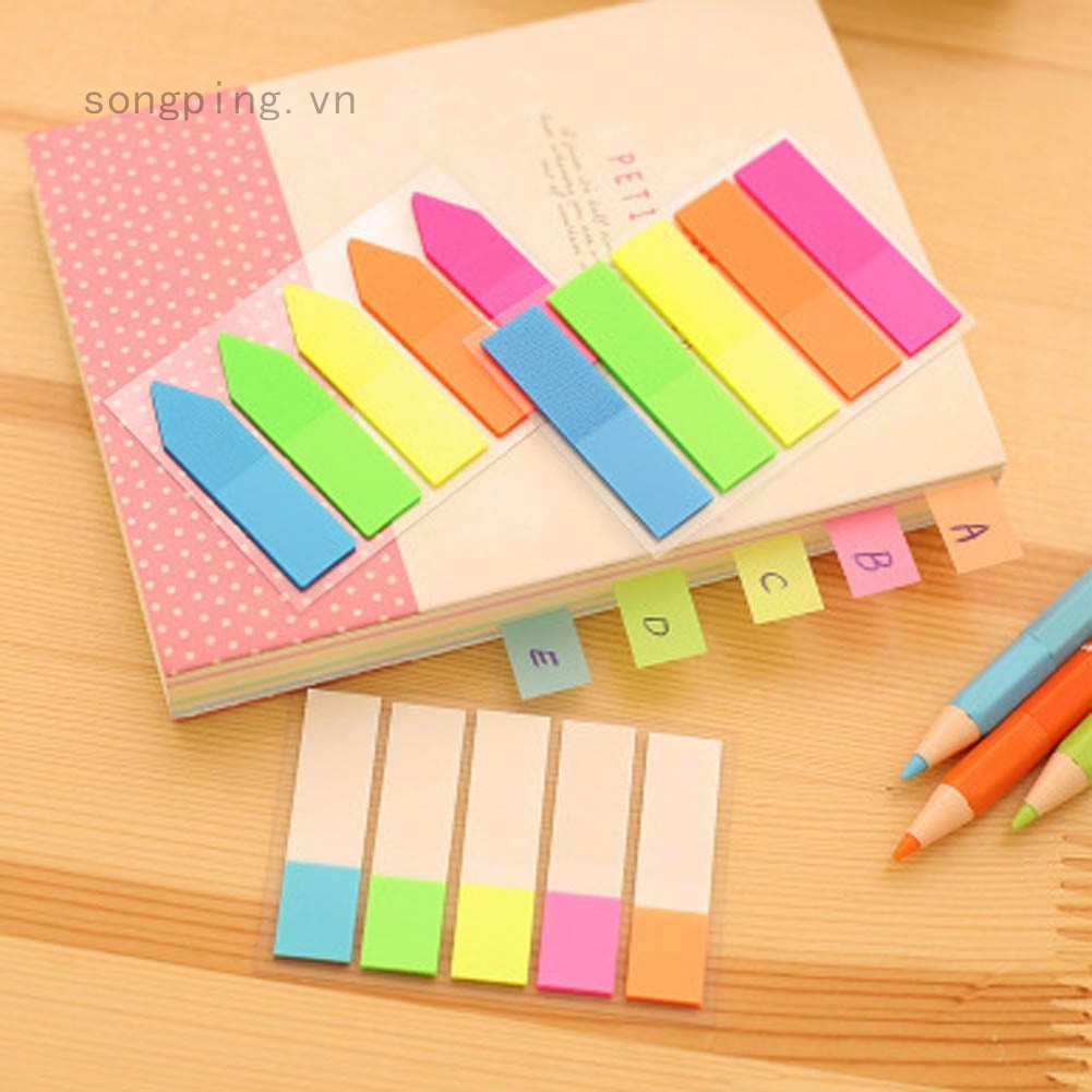 Giấy ghi chú màu dạ quang nhiều kiểu tùy chọn tiện dụng