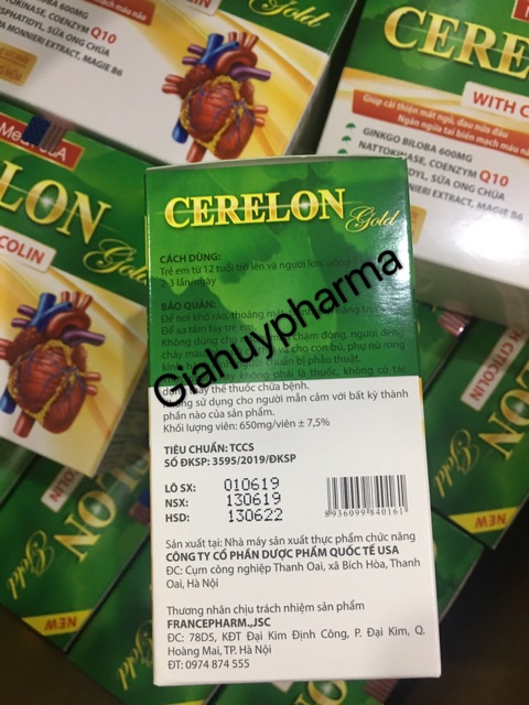 Viên uống bổ não tăng cường trí nhớ Cerelon gold With Citicolin