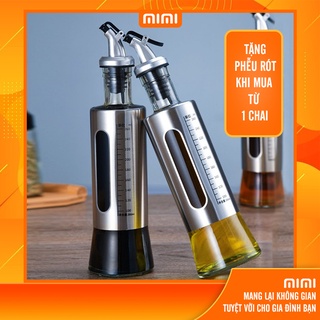 Chai đựng dầu ăn, Chai rót nước mắm thủy tinh bọc inox cao cấp dành cho nhà bếp