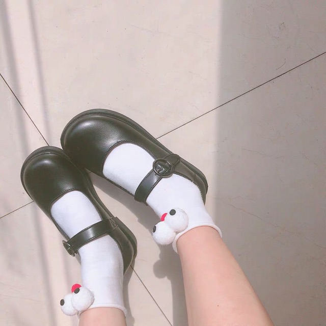 (Sẵn Đen 37 39- Nâu39 37 35) ⚡️Giày búp bê lolita  nữ da PU phong cách Lolita Ulzzang-FORM TO (G6) | BigBuy360 - bigbuy360.vn