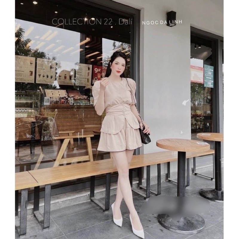 BỘ ĐŨI BÈO NƠ EO MÀU BE