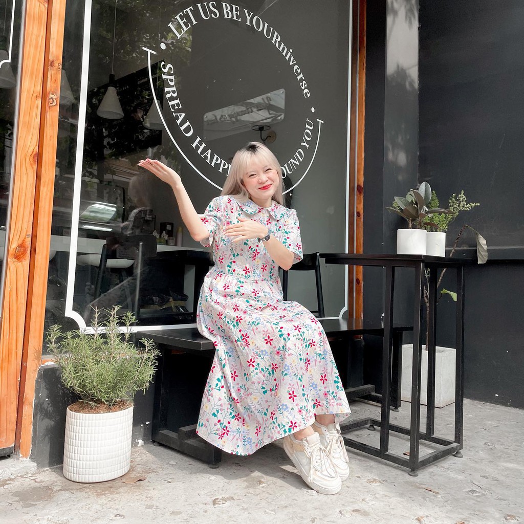 Eunhee Dress - Đầm babydoll dài họa tiết hoa - Remmus.vn | BigBuy360 - bigbuy360.vn