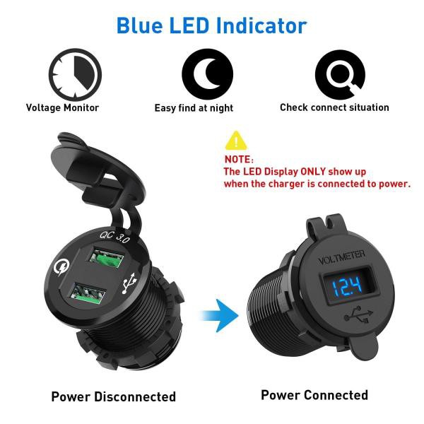 Củ sạc nhanh QC 3.0 cho điện thoại dùng trên xe máy / xe hơi | BigBuy360 - bigbuy360.vn