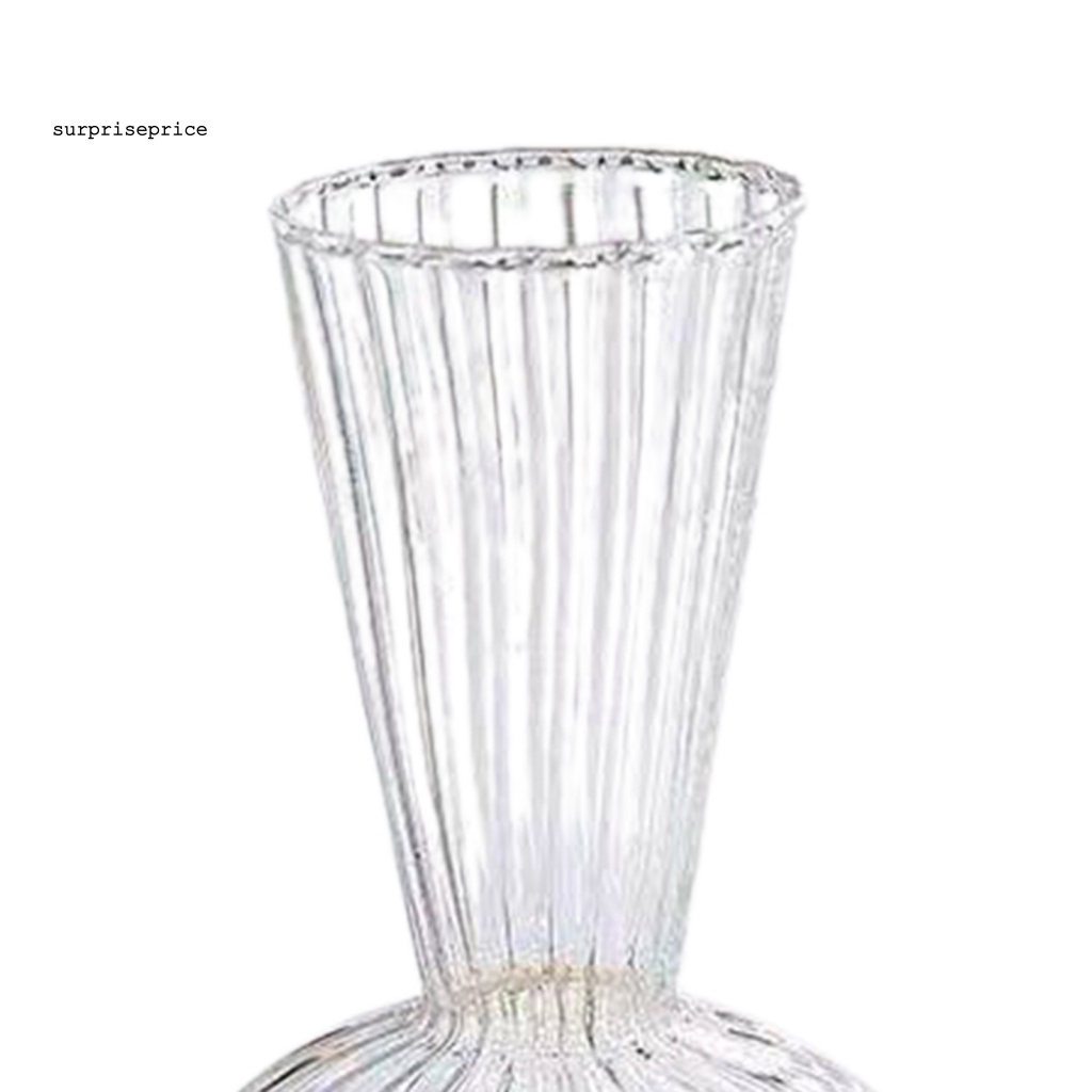 Bình Hoa Trong Suốt Họa Tiết Kẻ Sọc Phong Cách Bắc Âu