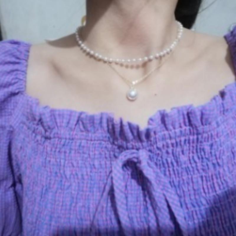 Korean Ig Vintage  Simple Double-layer Necklace Female Clavicle Short Chain