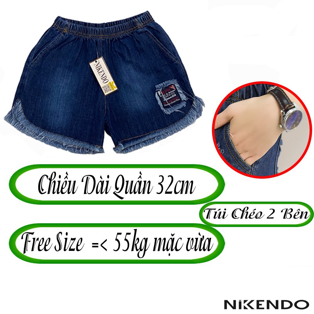 Quần Short nữ Jean , Quần Đùi Nữ Jean Ngắn Lưng Thun ( video Tự Quay) ་