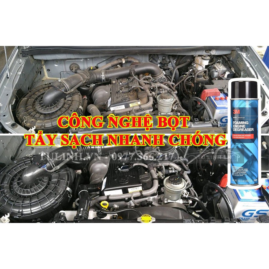 [Mã LIFEAUMAY giảm 10% tối đa 30k đơn 150k] Bọt vệ sinh khoang máy ô tô 3M Foaming Engine Degreaser 08899