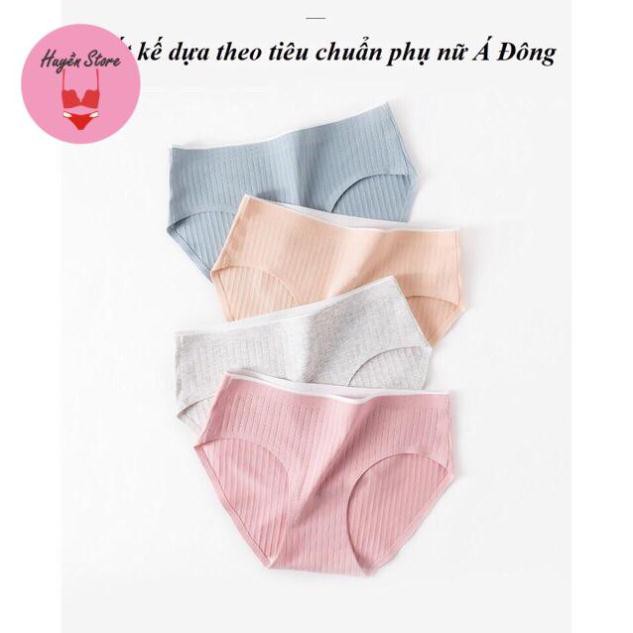 Set 5 Quần Lót Nữ Cotton Gân Tăm Không Đường May Siêu Kháng Khuẩn CT-06