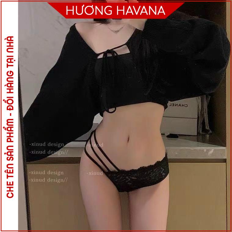 Quần lót nữ cạp thấp dây sườn ren hoa hạc vỹ cực đẹp Havana FLQ164