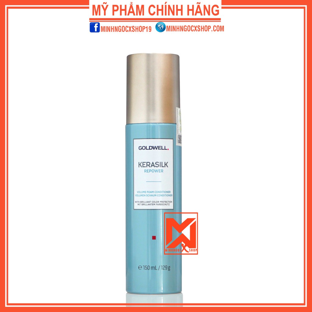 Dầu xả tăng phồng dạng kem bọt GOLDWELL KERASILK REPOWER VOLUME 150ml chính hãng