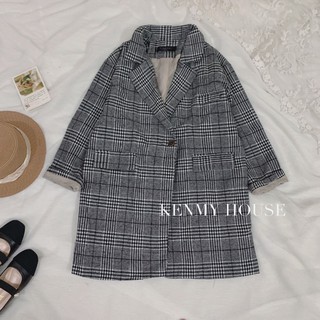 Áo khoác dạ kẻ 2 lớp dáng dài ✅[ HÌNH THẬT ]
