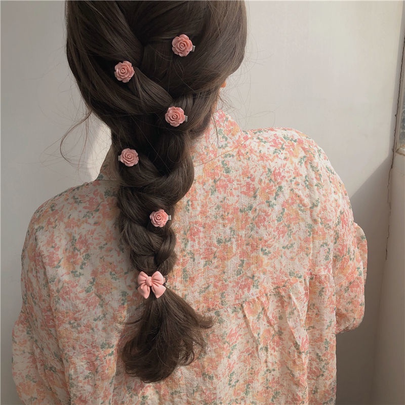 Set 5 kẹp tóc nơ TENDER AFTERNOONS thiết kế thời trang phong cách Hàn Quốc