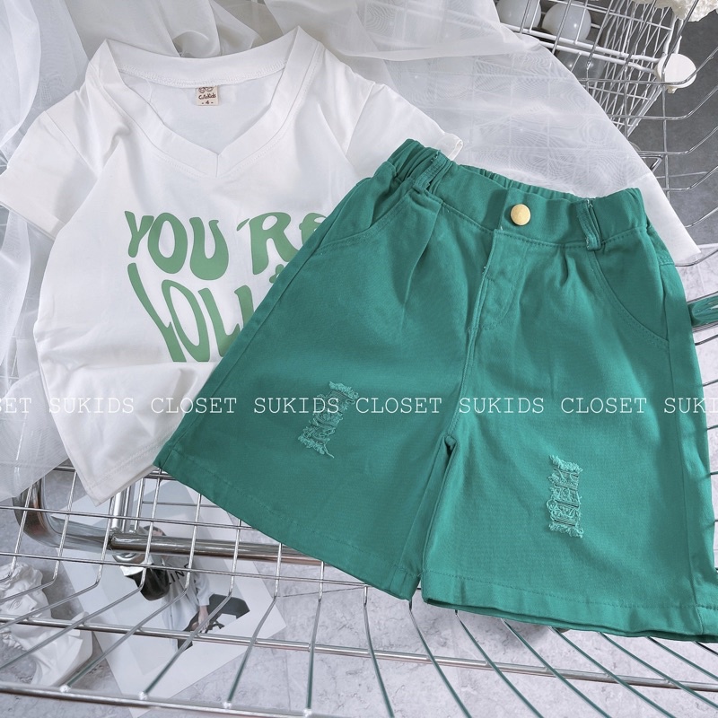 Bộ Bé Gái Đa Phong Cách 11kg-36kg( Áo cottong cổ tim+ Quần kaki mềm) - B60