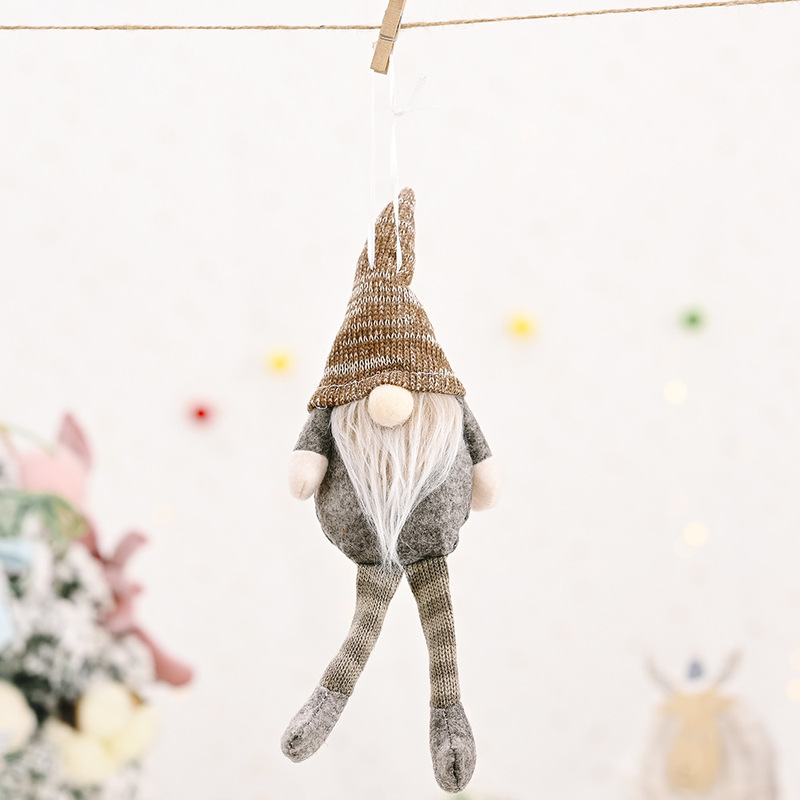 Santa Claus Hanging Leg Pendant/ Santa Claus Knitted Hat Pendant Plush Decorative/ Xmas Tree Party Ornament Kids Gifts