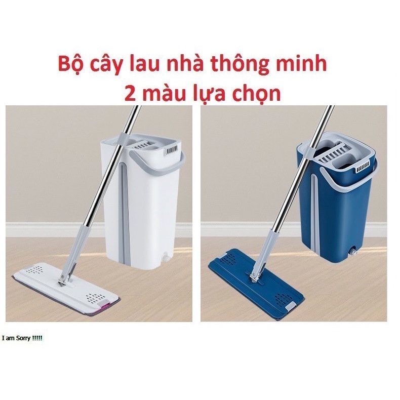 Cây lau nhà tự vắt thông minh xoay 360 độ -luồn sâu mọi ngóc nghách kèm 2 bông lau