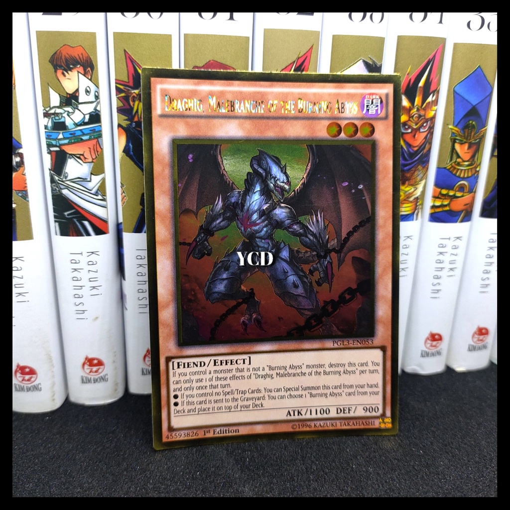 Thẻ bài yugioh chính hãng Draghig, Malebranche of the Burning Abyss – Gold Rare