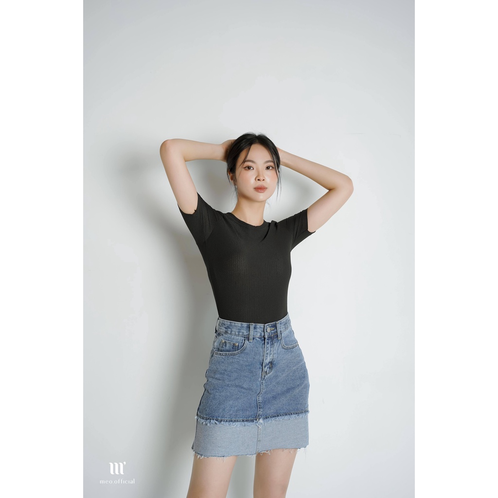 Chân váy nữ Méo shop chân váy jean ôm dáng chữ A 3910