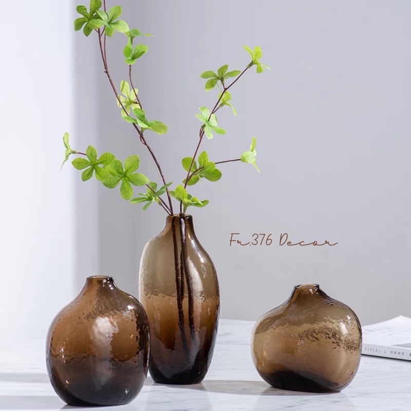 (HÀNG CÓ SẴN) BÌNH HOA/ LỌ HOA THUỶ TINH TRANG TRÍ HÌNH DÁNG MÉO ĐẶC BIỆT PHONG CÁCH BẮC ÂU - FR.376 DECOR