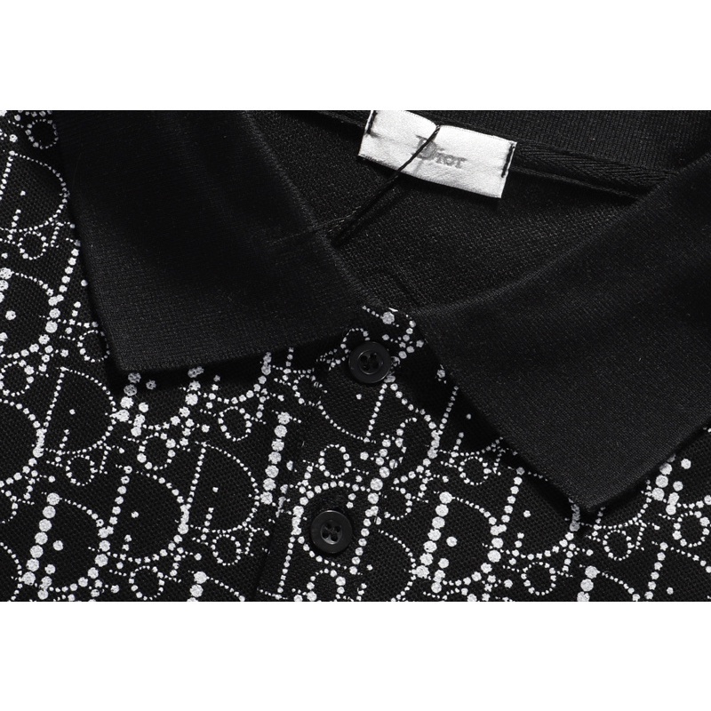 Áo polo Tay Ngắn In Chữ DI*R Bằng Vải Cotton Thời Trang Unisex