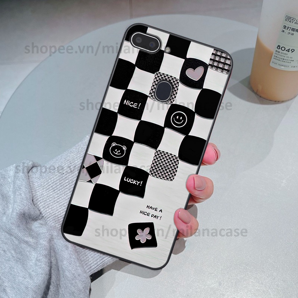 Ốp Realme 1 / 2 in hình caro trái tim siêu đẹp, siêu nét đầy phong cách cá tính