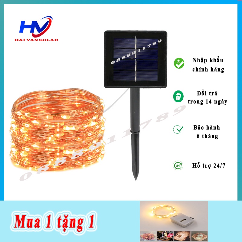 Dây Đèn Led Dây Đồng Năng Lượng Mặt Trời 8 Chế Độ Có Nút Cảm Ứng Chống Nước Trang Trí Sân Vườn/Giáng Sinh