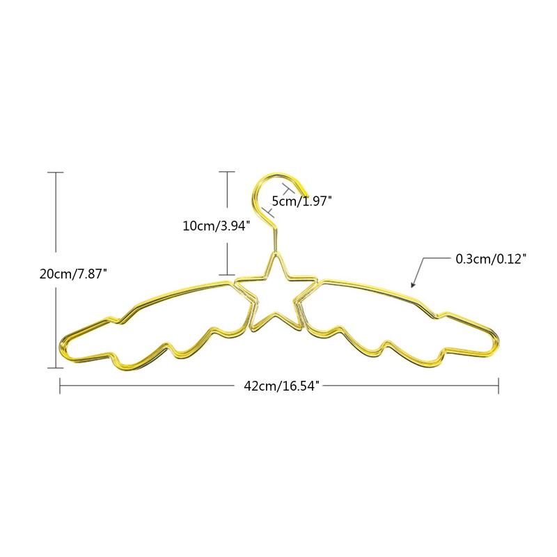 Set 10 Móc Treo Quần Áo Bằng Kim Loại Chống Trượt Hình Ngôi Sao Sang Trọng