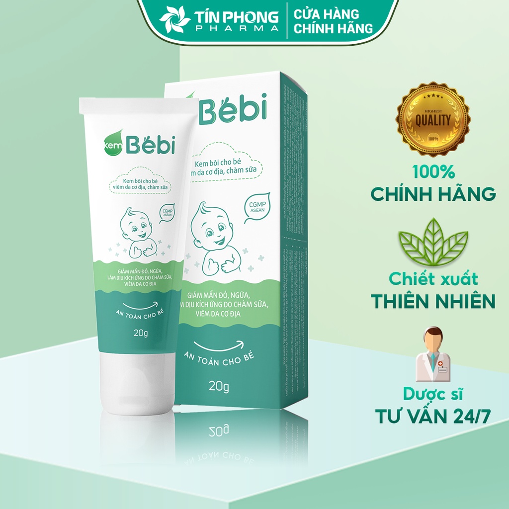 Kem Bebi Bôi Giảm Chàm Sữa Cho Bé, Hạn Chế Mẩn Ngứa, Dị Ứng, Cung Cấp Độ Ẩm Cho Da An Toàn, Lành Tính Tuýp 20g TMP027