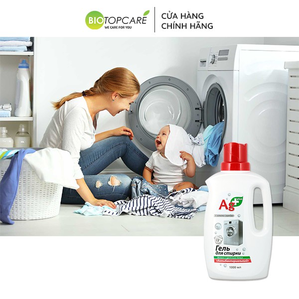 Nước giặt quần áo Bio Nanny ion bạc Ag+ 1000ml giúp làm sạch, loại bỏ vi khuẩn có hại - TN204