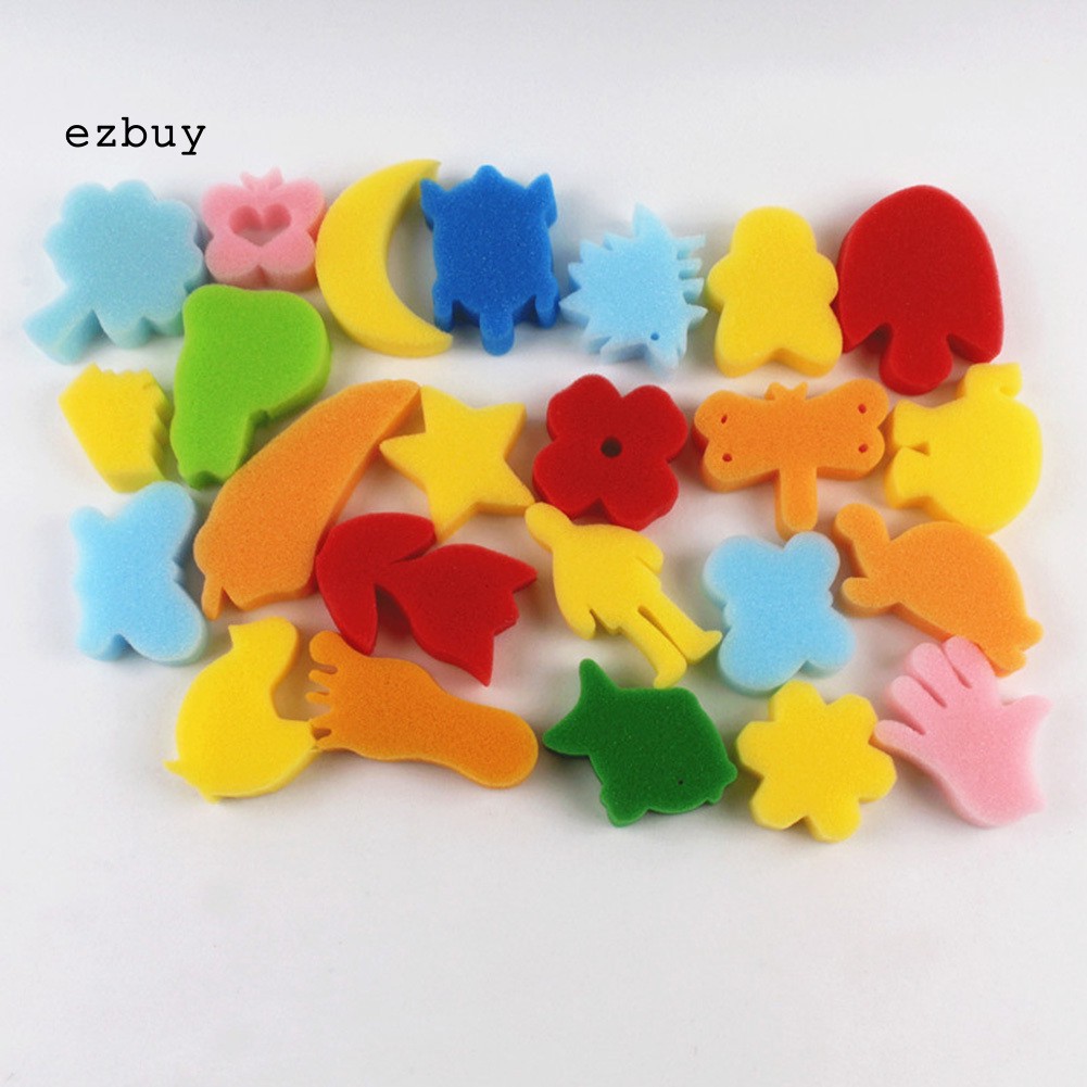 Set 24 miếng bọt biển vẽ tranh nhiều màu cho các bé