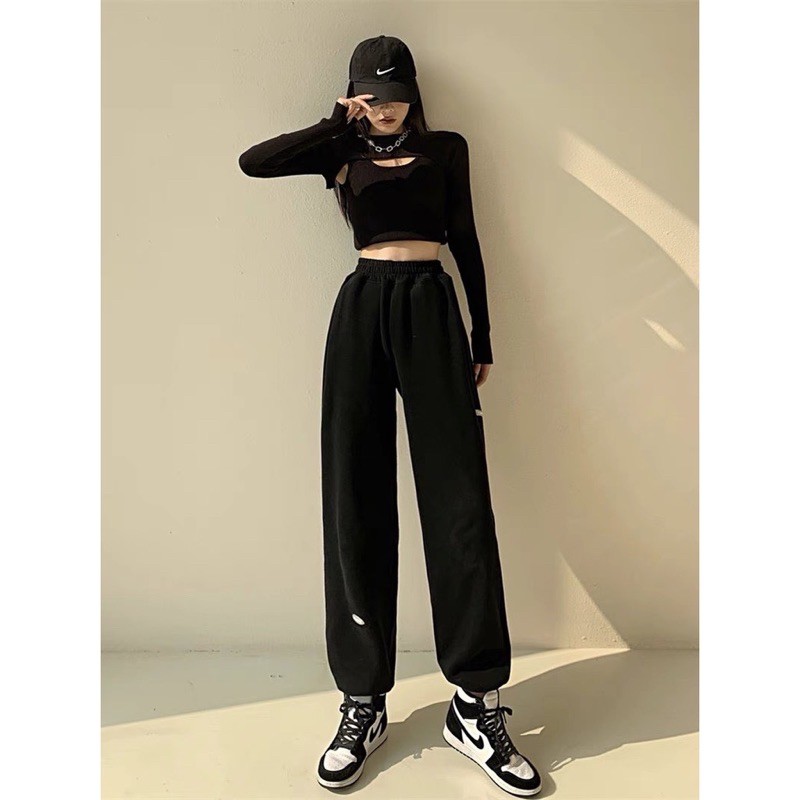 QUẦN JOGGER NỈ DÂY RÚT 2 TEM FORM UNISEX [Kèm Ảnh Thật]