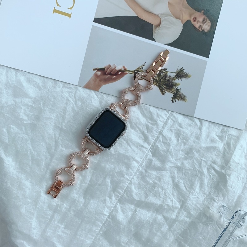 Dây Đeo Đồng Hồ Bằng Kim Loại Cho Apple Watch Band Series 7 6 SE 5 4 3 41mm 45mm 40mm 44mm 42/38mm