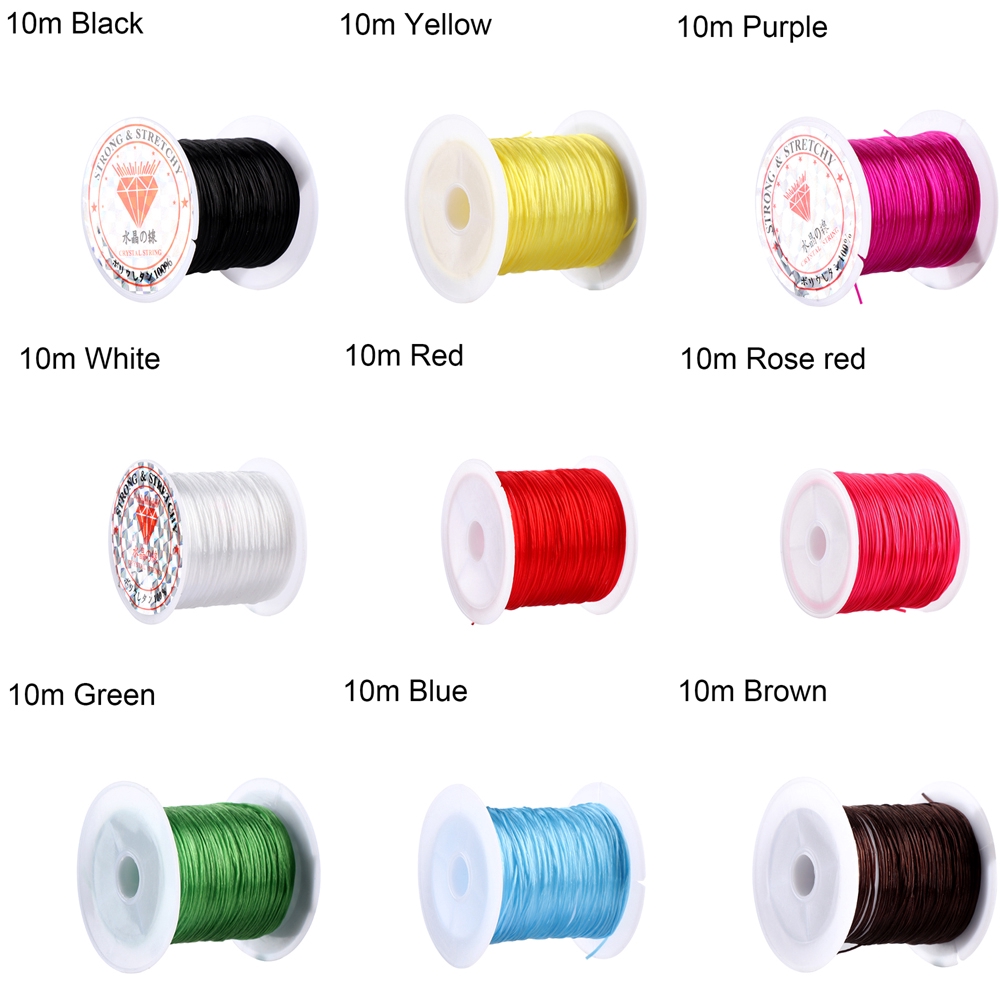 Dây Trang Sức Co Giãn Nhiều Màu Sắc Dài 1mm 10m/60m Tiện Dụng