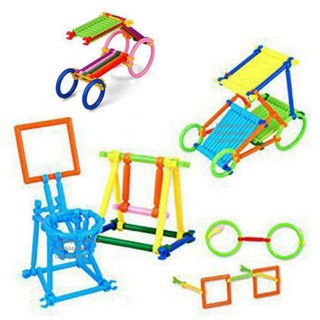 Bộ lắp ráp sáng tạo phát triển tư duy - mẫu hình tròn và hình que cho bé
