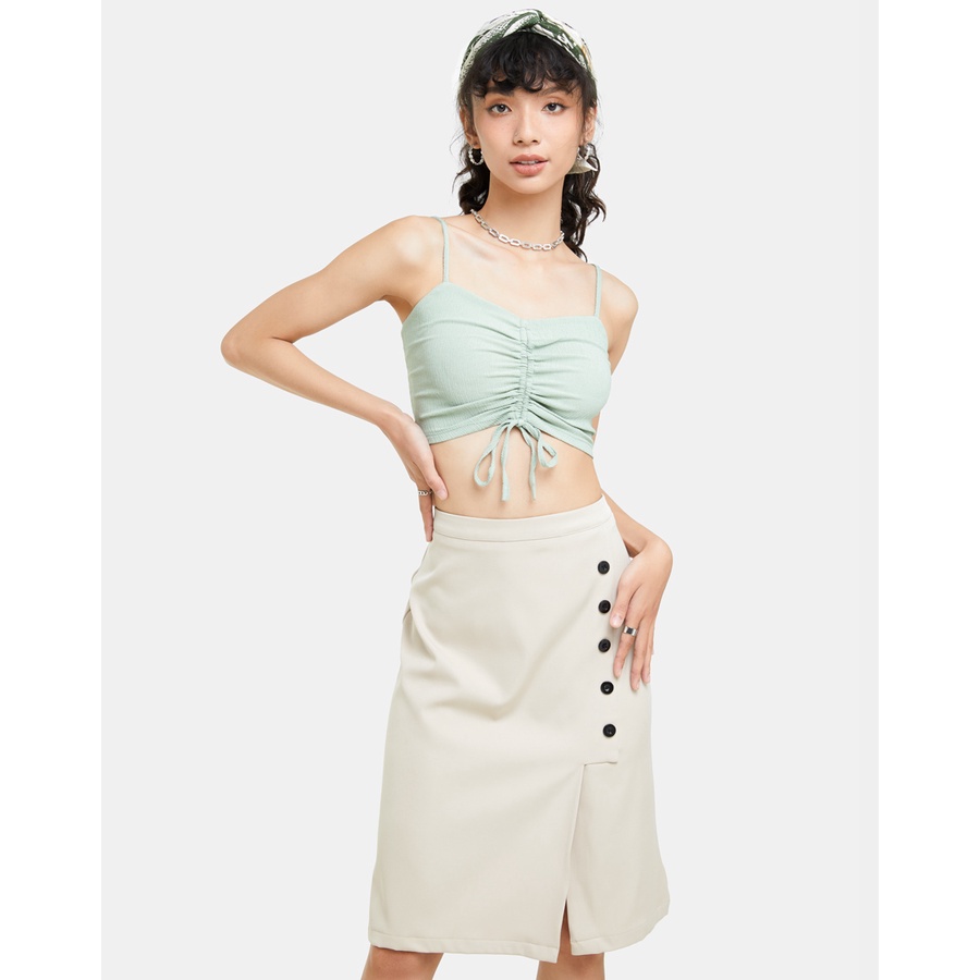 Chân Váy Midi Nữ Thời Trang JUNO Kiểu Dáng Xẻ JNVLU006