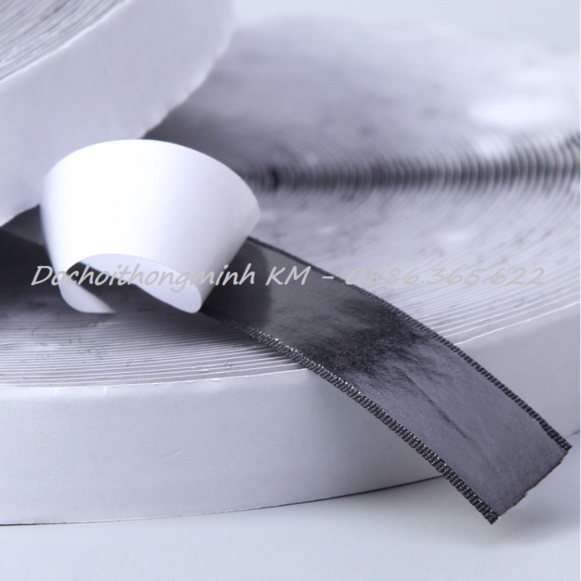 1 mét băng dán xé kích thước 3.8cm (velcro tape/ khóa nhám) CÓ KEO DÁN SẴN tiện lợi