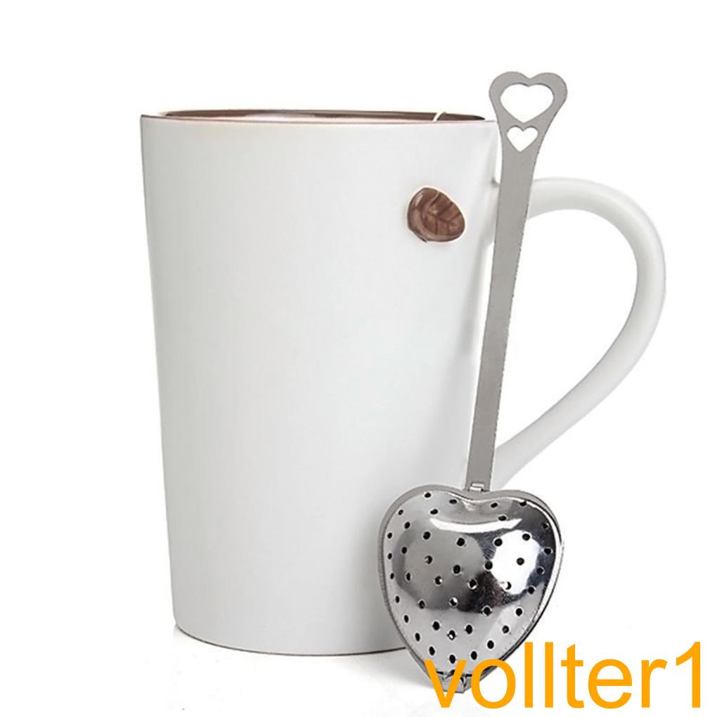 Heart Shape Stainless Steel Tea Infuser Spoon Strainer Steeper Handle Tea Strainer Tool【vollter1】