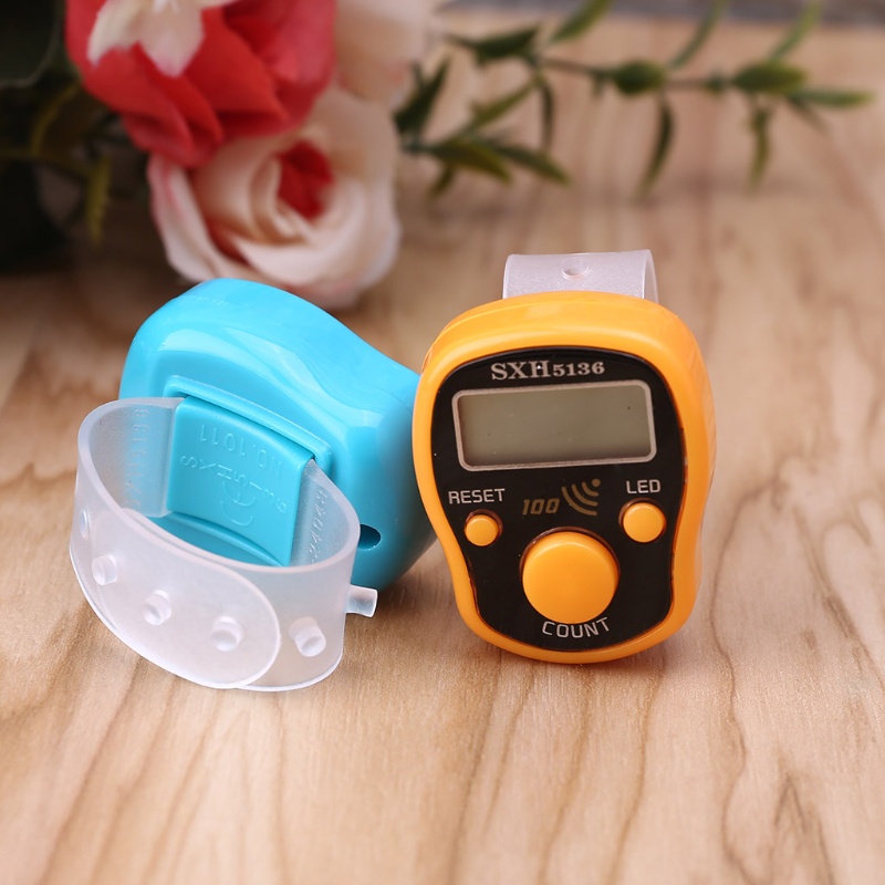 Máy Đếm Giờ Đeo Ngón Tay Mini Màn Hình LCD Tiện Dụng