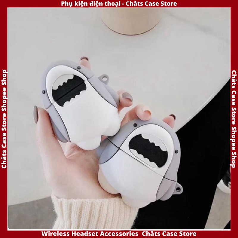 Case Ap 1/2 & Pro 🔥 Freeship 🔥 VỎ BỌC  MODEL CÁ MẬP CUTE - Case Cho Tai Nghe Không Dây (Bluetooth) - Châts Case Store