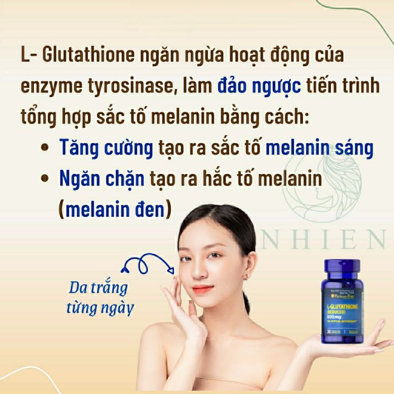[1/2025] Viên Uống Trắng Da, Chống Ôxi Hoá, Bổ Gan L- Glutathione 500mg 30 viên