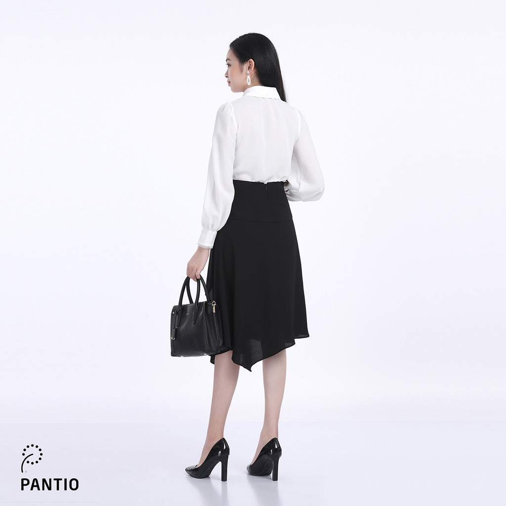 Chân váy dài chất liệu thô đũi mỏng dáng suông vạt lệch FJD5776 - PANTIO