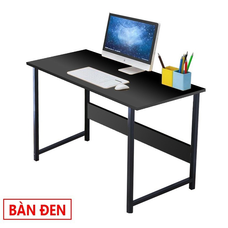 Bàn làm việc, bàn học gỗ, chân sắt dùng cho văn phòng, học bài, để máy tính cho sinh viên giá rẻ