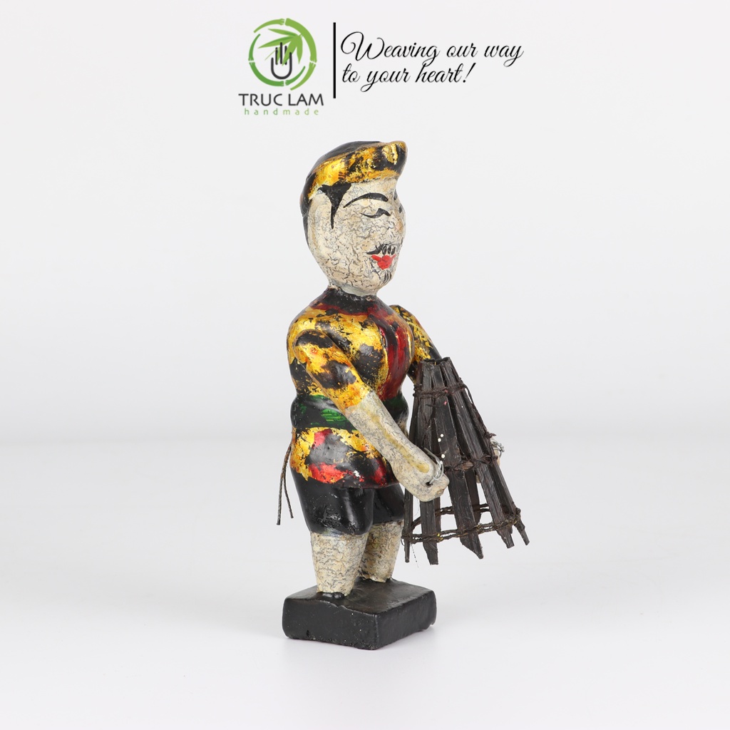 Rối Nước Gỗ Cô Xúc Tép, Ông Úp Nơm, Bà Quang Gánh - Trúc Lâm Handmade