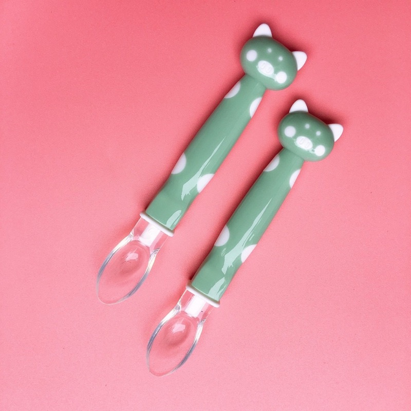 Muỗng thìa ăn dặm silicon hình mèo đáng yêu cho bé